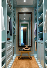 Параллельная гардеробная комната с большим зеркалом Батайск