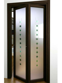 Складные двери гармошка с матовым стеклом Батайск